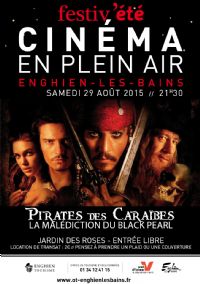 Cinéma en plein air Pirates des Caraïbes. Le samedi 29 août 2015 à Enghien-les-Bains. Valdoise.  21H30